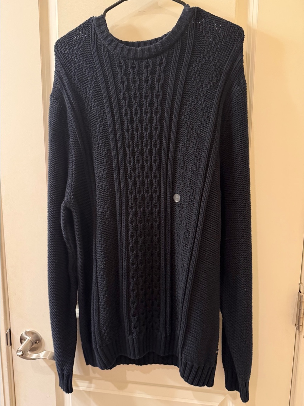 NWT Men’s Chaps Cable Knit Sweater 100% Cotton Black L